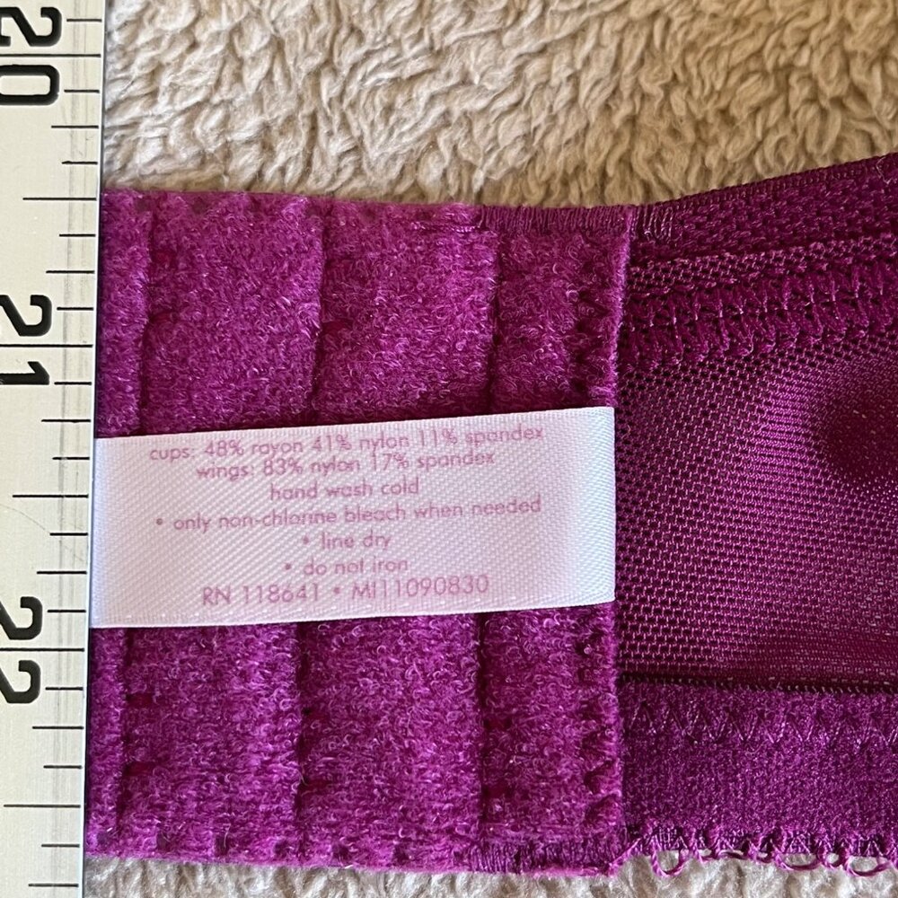 Cacique Plunge Bra 42DD Embroidered Lace Plum NWT - Picture 6 of 8